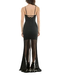 Juniors' Lace-Up-Back High-Low Gown, Created for Macy's