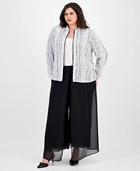 Alex Evenings Plus Flowy Chiffon Wide-Leg Evening Pants