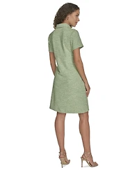 Calvin Klein Women's Tweed Collared Shirtdress