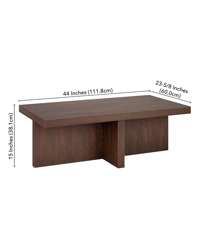 Hudson & Canal 44" Elna Wide Rectangular Coffee Table