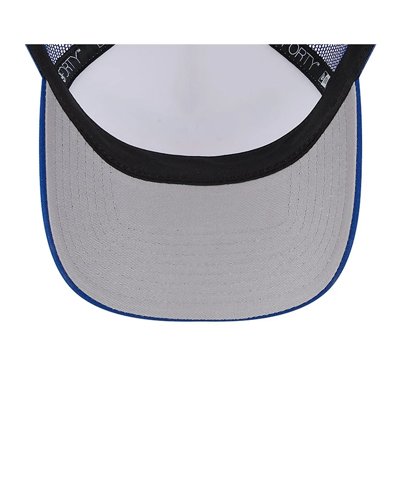 New Era Men's White/Royal New York Mets Stacked A-Frame Trucker 9FORTY Adjustable Hat