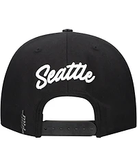 Pro Standard Men's Black Seattle Kraken Paint the City Pinch Front Snapback Hat
