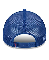New Era Men's White/Royal New York Mets Stacked A-Frame Trucker 9FORTY Adjustable Hat