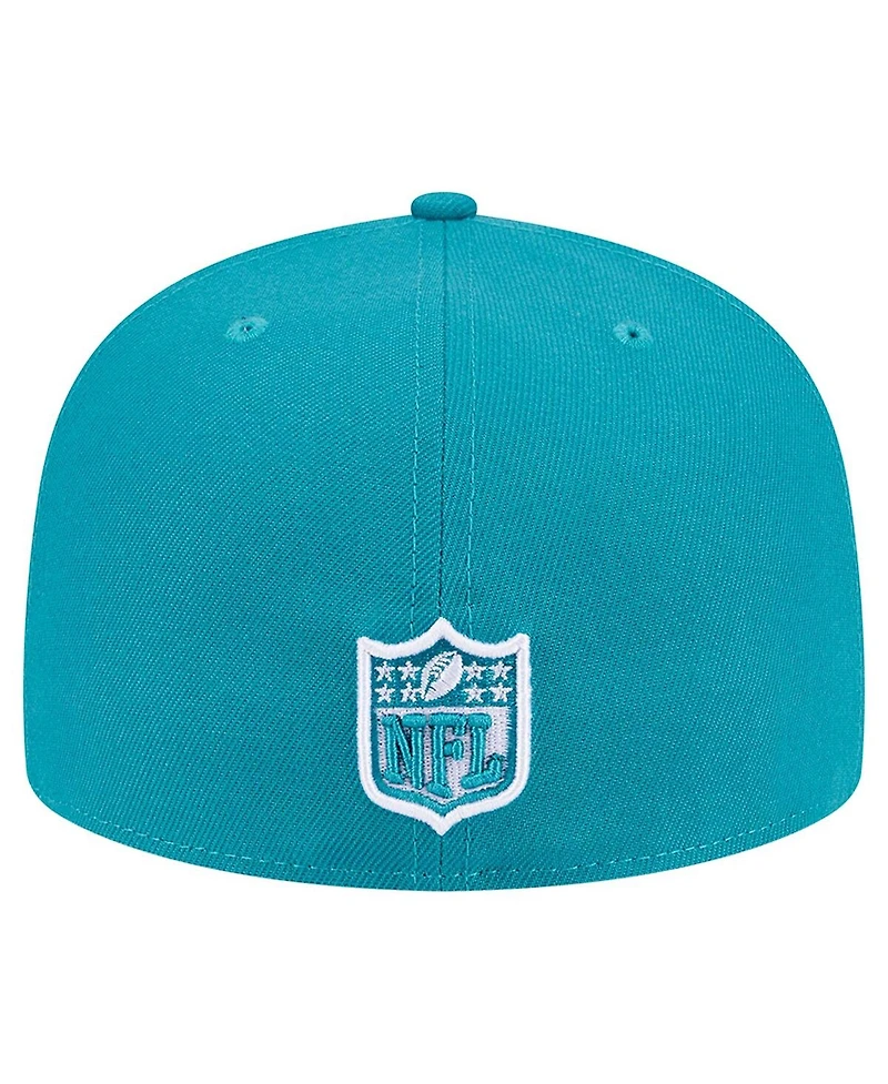 New Era Men's Aqua Miami Dolphins Checkered 59FIFTY Fitted Hat