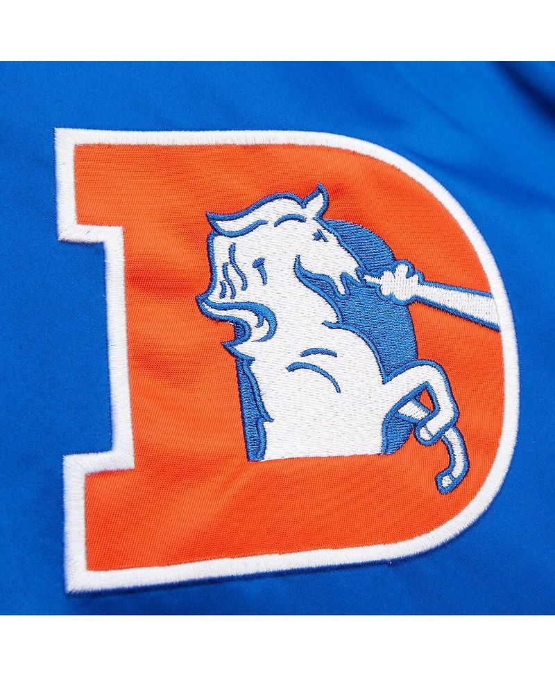 Mitchell & Ness Men's Royal Denver Broncos Double Down Satin Full-Snap Jacket