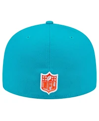 New Era Men's Aqua Miami Dolphins Script Sided 59FIFTY Fitted Hat