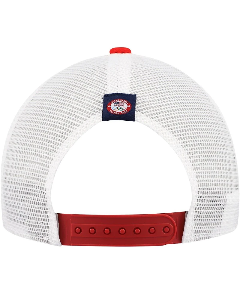 Nike Big Boys and Girls Red/White Team Usa Rise Performance Trucker Adjustable Hat