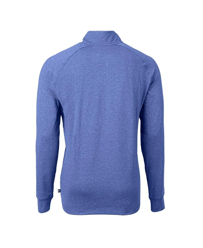 Cutter & Buck Men's Heather Royal New York Mets Adapt Eco Knit Stretch Quarter-Zip Pullover Sweatshirt