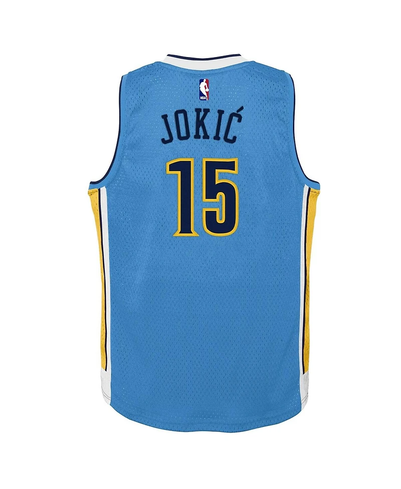 Mitchell & Ness Big Boys and Girls Nikola Jokic Light Blue Denver Nuggets 2016/17 Hardwood Classics Swingman Jersey