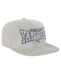 New Era Men's Gray New York Yankees Corduroy Golfer Snapback Hat
