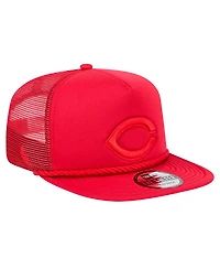 New Era Men's Red Cincinnati Reds Tone Foam Meshback Golfer Snapback Hat
