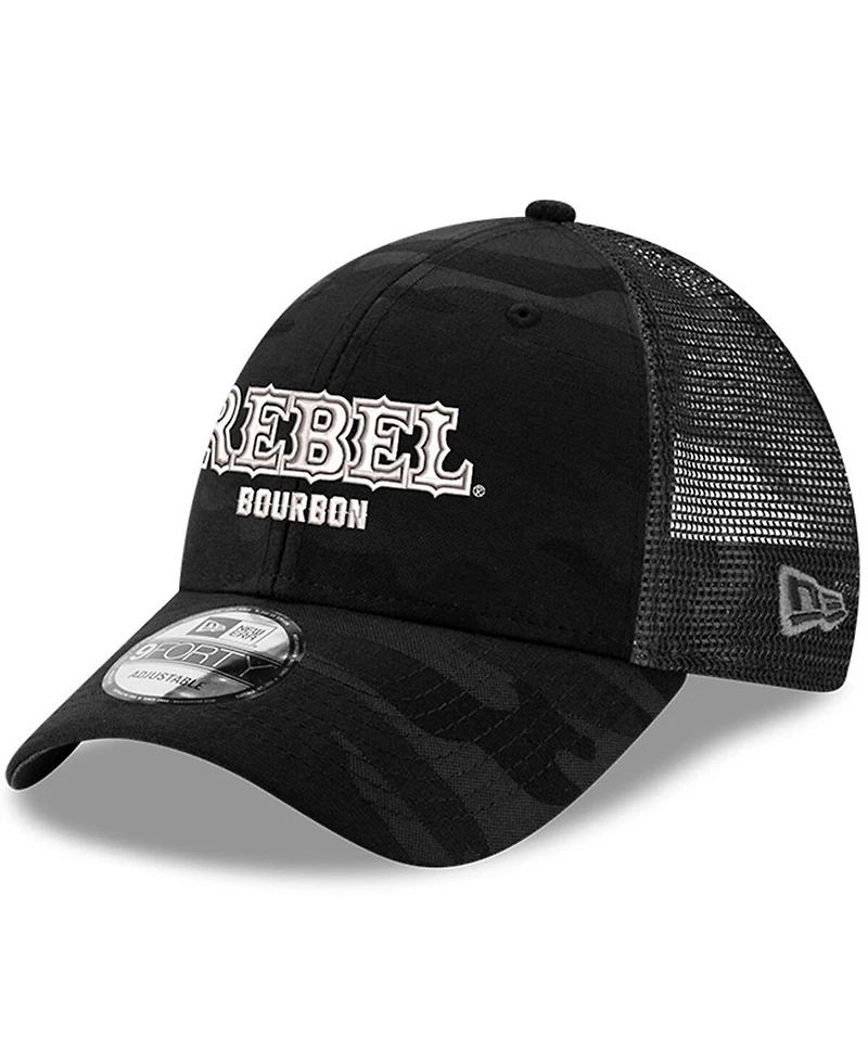 Richard Childress Racing Team Collection Men's Black Kyle Busch Rebel Bourbon 9FORTY Trucker Adjustable Hat