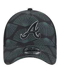 New Era Men's Black Atlanta Braves 9FORTY A-Frame Trucker Adjustable Hat