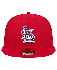New Era Men's Red St. Louis Cardinals Checkered Under Visor 59FIFTY Fitted Hat