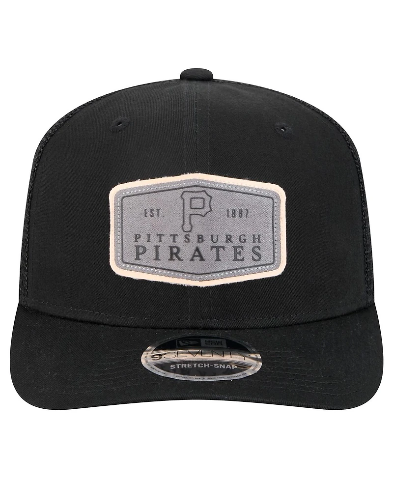 New Era Men's Gray Pittsburgh Pirates Labeled 9SEVENTY Stretch-Snap Adjustable Hat