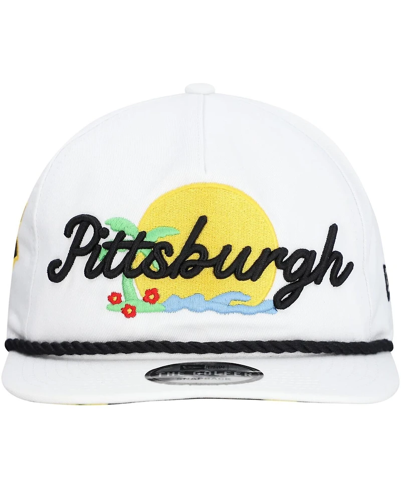 New Era Men's White Pittsburgh Pirates Paradise Golfer Adjustable Hat