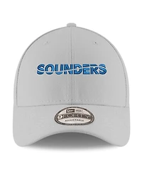 New Era Men's Gray Seattle Sounders Fc Wordmark 9FORTY Adjustable Hat