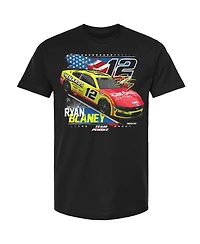 Team Penske Men's Black Ryan Blaney Menards Patriotic Car T-Shirt