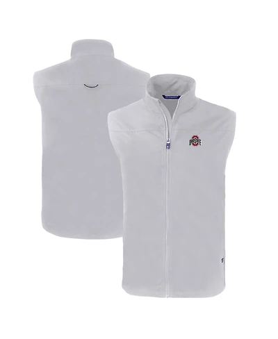 Cutter & Buck Men's Gray Ohio State Buckeyes Primary Logo Charter Eco Full-Zip Vest