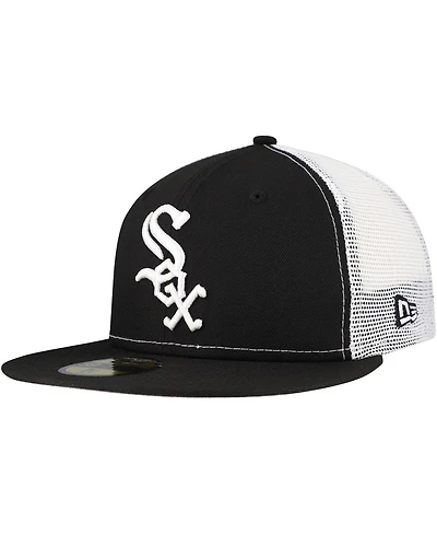 New Era Men's Black Chicago White Sox Team Color 59FIFTY Trucker Fitted Hat