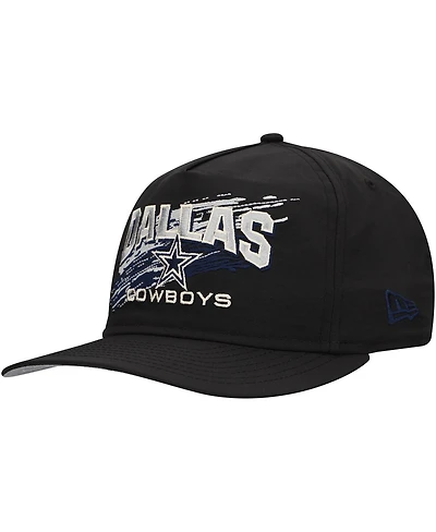 New Era Men's Black Dallas Cowboys Throwback Brush Golfer Snapback Hat