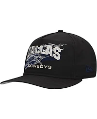 New Era Men's Black Dallas Cowboys Throwback Brush Golfer Snapback Hat