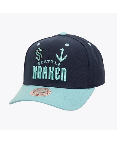 Mitchell & Ness Men's Black Seattle Kraken All In 2.0 Pro Crown Adjustable Hat