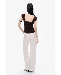 Nocturne Women's Thick Strap Draped Detail Blouse