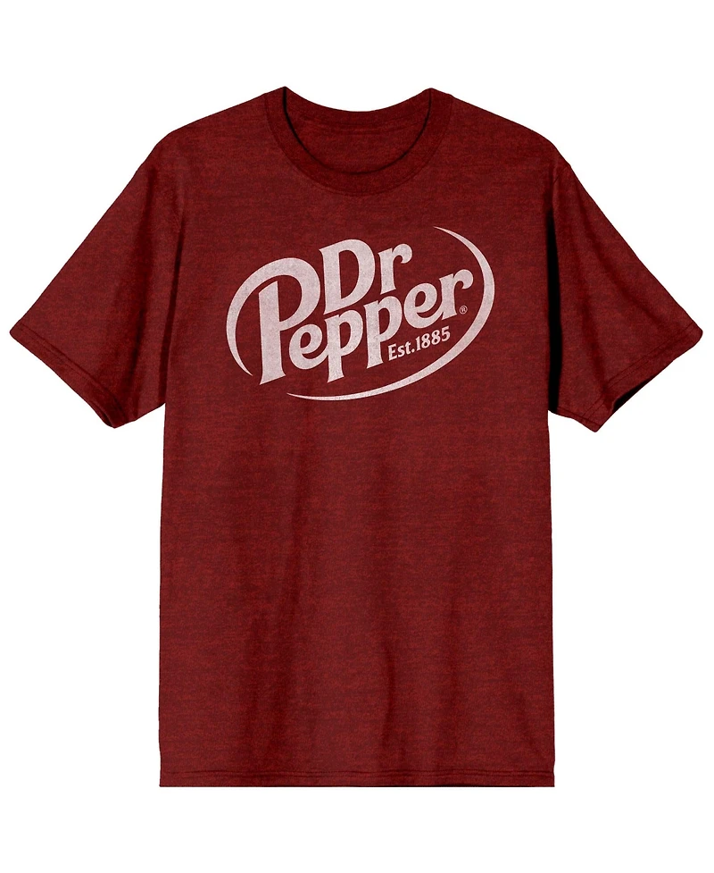 Dr. Pepper Big & Tall Est. 1885 Maroon Logo Black Graphic Tee-4XL