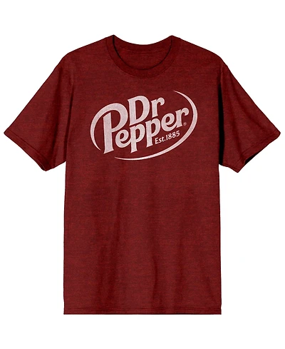 Dr. Pepper Big & Tall Est. 1885 Maroon Logo Black Graphic Tee-4XL