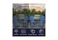 Tall Adirondack Chair with Connecting Table Patio Chairs Outdoor Barstool Furniture Set Balcony for Lawn Backyard Garden