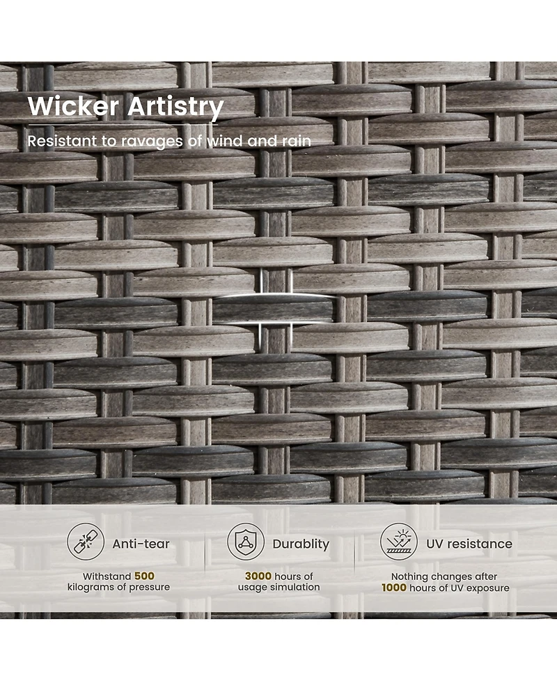 Xizzi 6 Pcs Outdoor Patio Furniture Set,High Back Sofa and Swivel Chairs Set