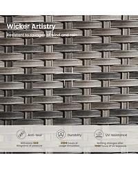 Xizzi 6 Pcs Outdoor Patio Furniture Set,High Back Sofa and Swivel Chairs Set