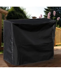 4-Foot Firewood Log Rack Cover - Heavy-Duty Weather-Resistant Pvc Construction - Black