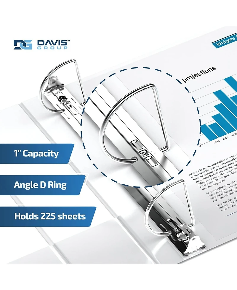 Premium Economy, Angle D Ring, Binder, 6 Pack (Orange, 1")
