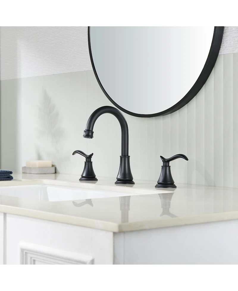 2 Handle Bathroom Faucet 3 Hole Sink with Pop-up Drain Vanity Faucets, Brushed Nickel