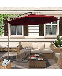 Mondawe 10 Ft Outdoor Cantilever Uv Protective Patio Offset Umbrella for Balcony