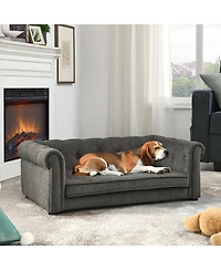 Elegant Rectangle Pet Bed for Medium and Large Dogs Dark grey