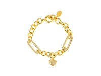 Paperclip link Bracelet with Heart Charm