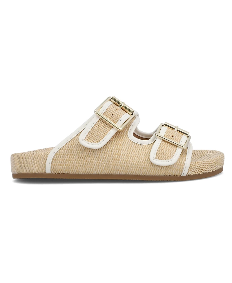 Mia Women's Gazell Double Buckle Slip-On Slide Sandals