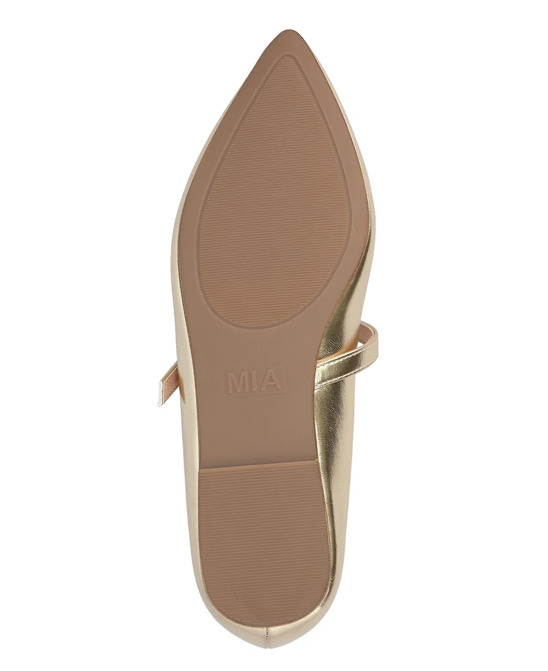 Mia Women's Aviba Mary-Jane Pointed Toe Flats