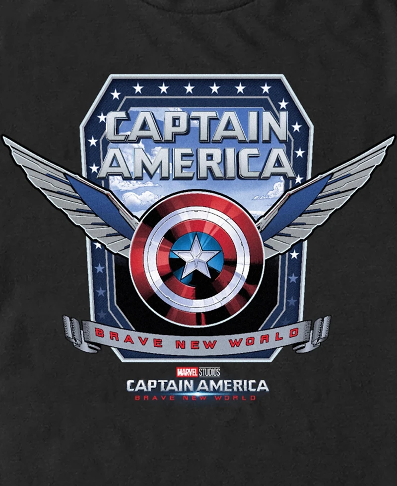 Marvel Men's Captain America Shield Wings Short Sleeve T-Shirt