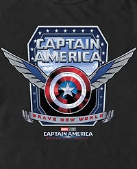 Marvel Men's Captain America Shield Wings Short Sleeve T-Shirt