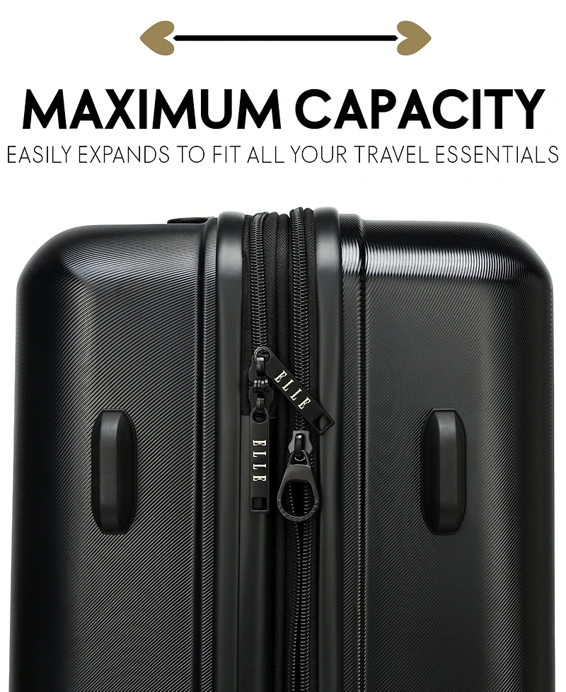 Elle Expedition 3-Piece Expandable Retro Spinner Luggage Set