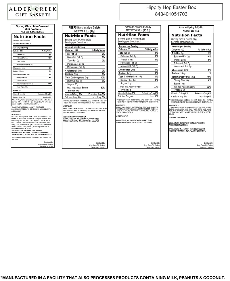 Alder Creek Gift Baskets Easter Hippity Hop Gift Box, 8 Piece