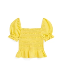 Polo Ralph Lauren Toddler and Little Girls Smocked Jersey Peplum Top