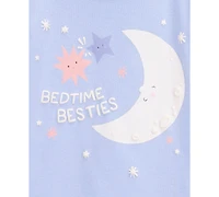 Carter's Toddler Girls Moon & Stars 100% Snug-Fit Cotton Pajamas, 4 Piece Set