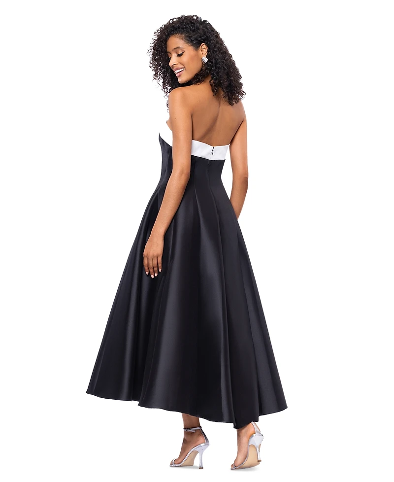 Betsy & Adam Women's Strapless Satin Mikado Party Dress