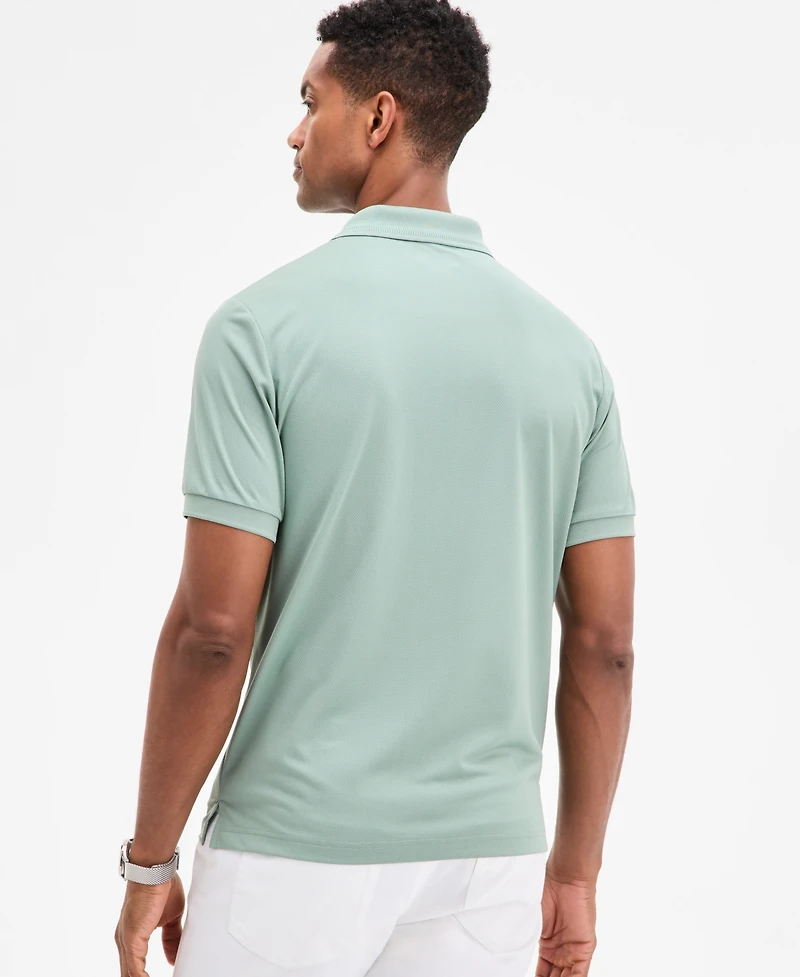 Alfani Men's Ottoman Short Sleeve Textured Quarter-Zip Polo Shirt