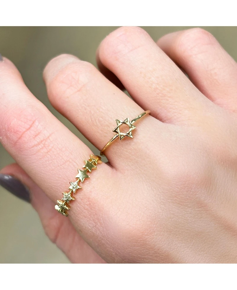 The Lovery Open Gold Star of David Ring 14K Gold